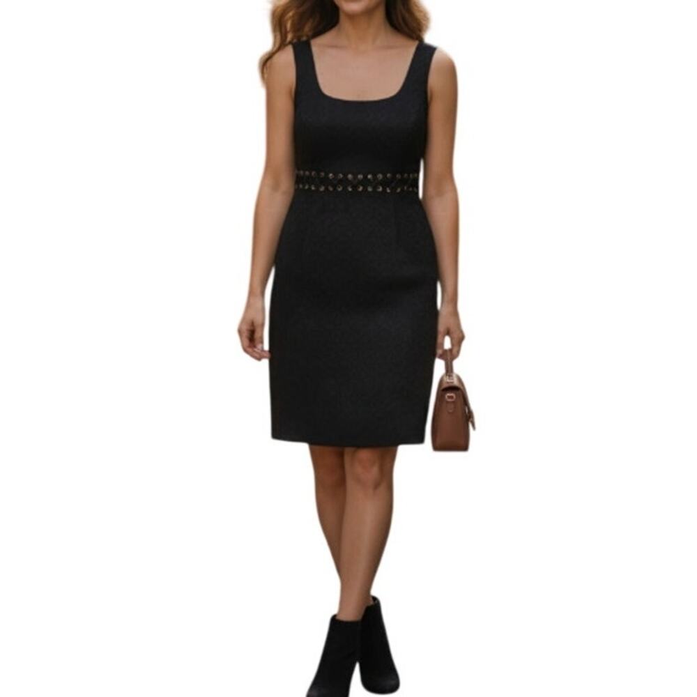 Tiana B. Black Sleeveless Grommet accented Cocktail Dress size 12